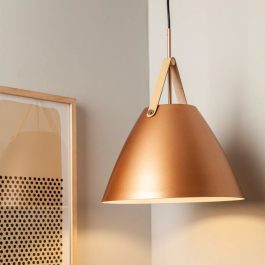 ID-COLGANTE CUERO PANTALLA COBRE