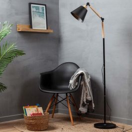 Home 19 ID-LAMPARA DE PIE MOVIBLE EN MADERA NEGRA