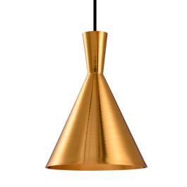 180-BEAT TALL-COLGANTE ORO SAT.INT.GOFRADO ORO E27 180 MM