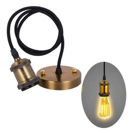180-VINYL-COLGANTE ARMADO E27 C/BASE BRONCE VINTAGE