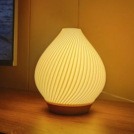 ID-3D-VELADOR GOTA BLANCO CON MADERA