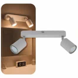 SAN JUSTO-HALO-APLIQUE CILIND.AL + PC 2 L GU10 BLANCO ORIENTABLE